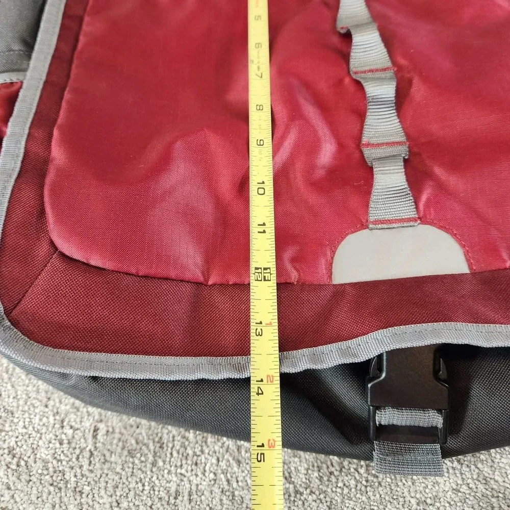 Embark Messenger Bag Burgundy Charcoal Grey Ripstop Laptop Travel Unisex Large